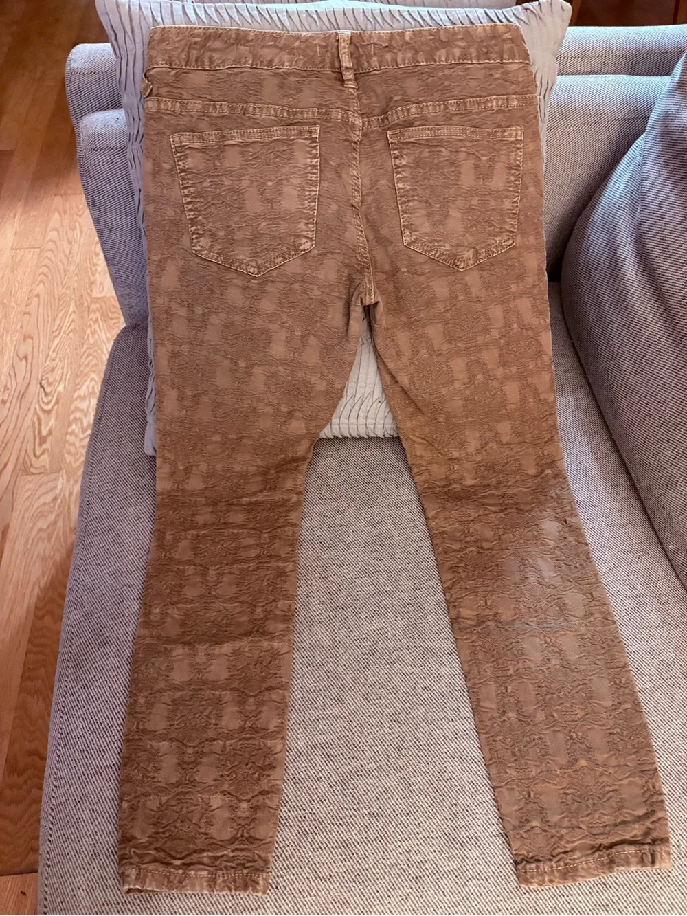 Free People Brown Patterned Skinny Pants